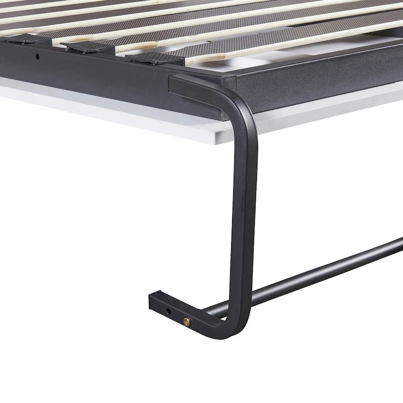 Lit escamotable mural blanc, pliable, gain de place, cadre de lit Murphy