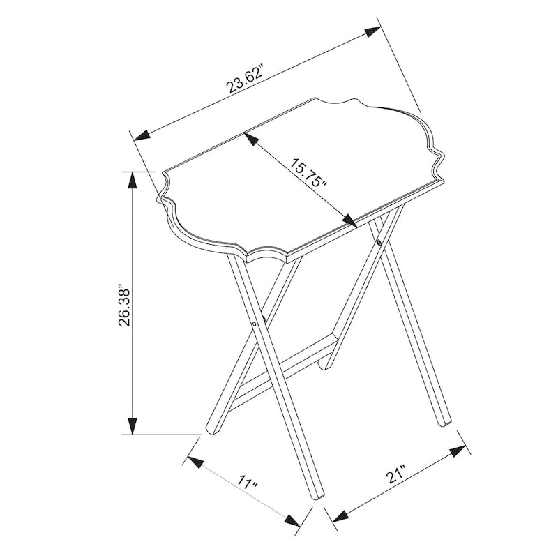 Table-plateau pliante avec bords rainurés, pieds en X en bois blanc