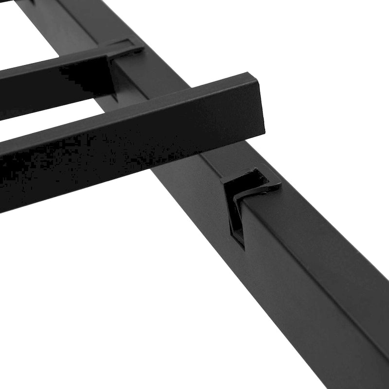 Lit plateforme en métal avec tête de lit LED, tiroirs de rangement, noir et marron