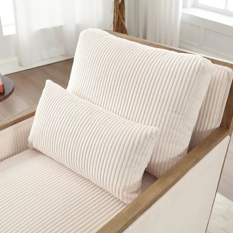 Fauteuil d'appoint pivotant à 360° en tissu avec coussin en mousse, Beige / Gris foncé / Camel