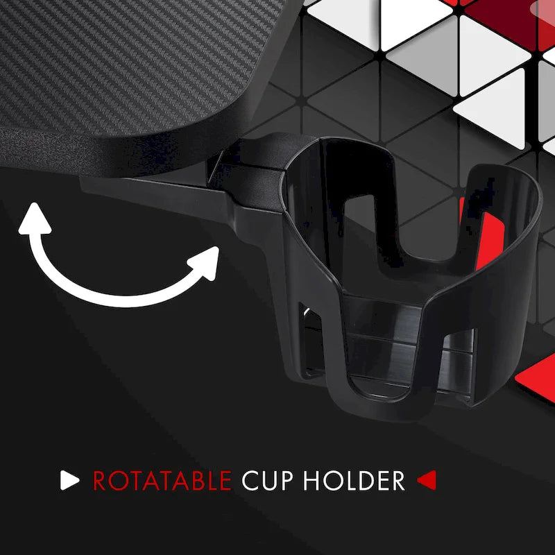 Bureau de jeu en fibre de carbone noire, cadre en acier avec support de casque et porte-gobelet