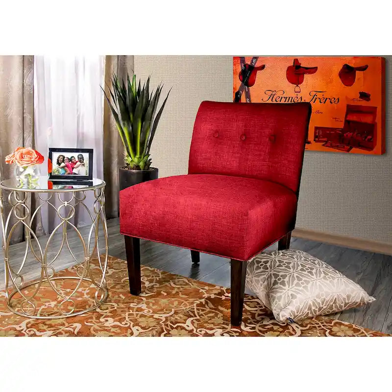 Fauteuil d'appoint capitonné avec pieds en bois massif multicolore