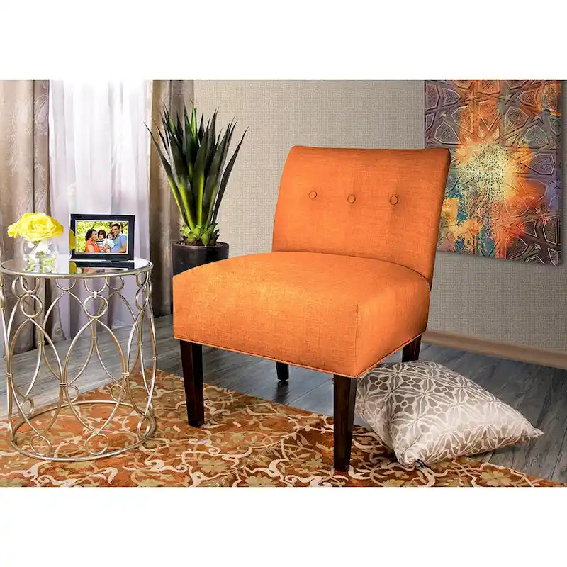 Fauteuil d'appoint capitonné avec pieds en bois massif multicolore