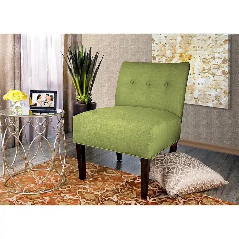 Fauteuil d'appoint capitonné avec pieds en bois massif multicolore