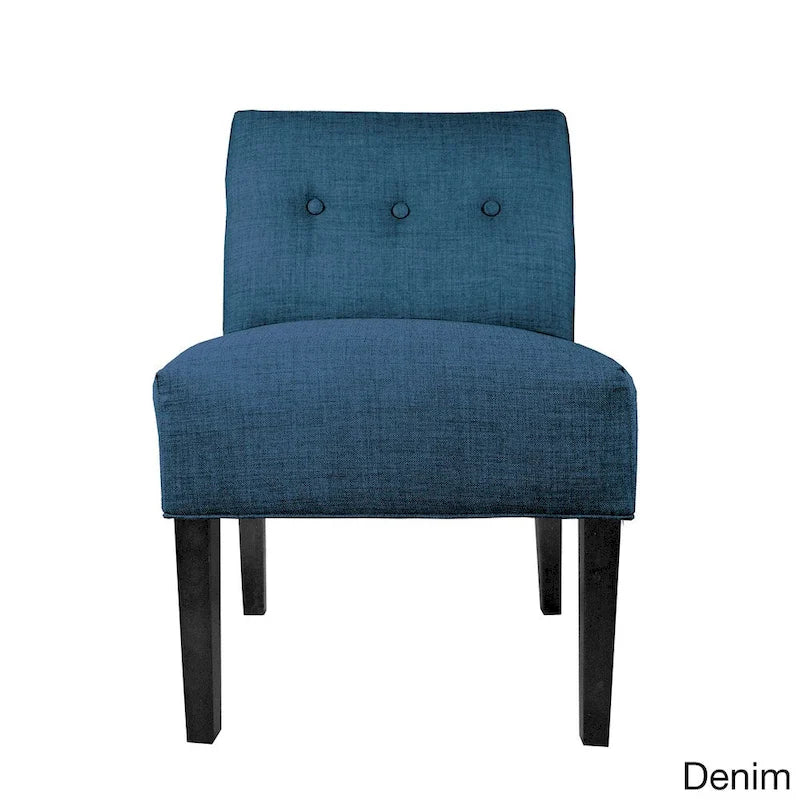 Fauteuil d'appoint capitonné avec pieds en bois massif multicolore