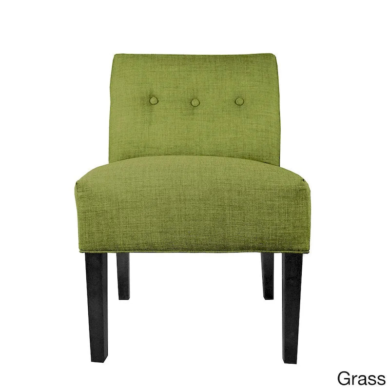 Fauteuil d'appoint capitonné avec pieds en bois massif multicolore