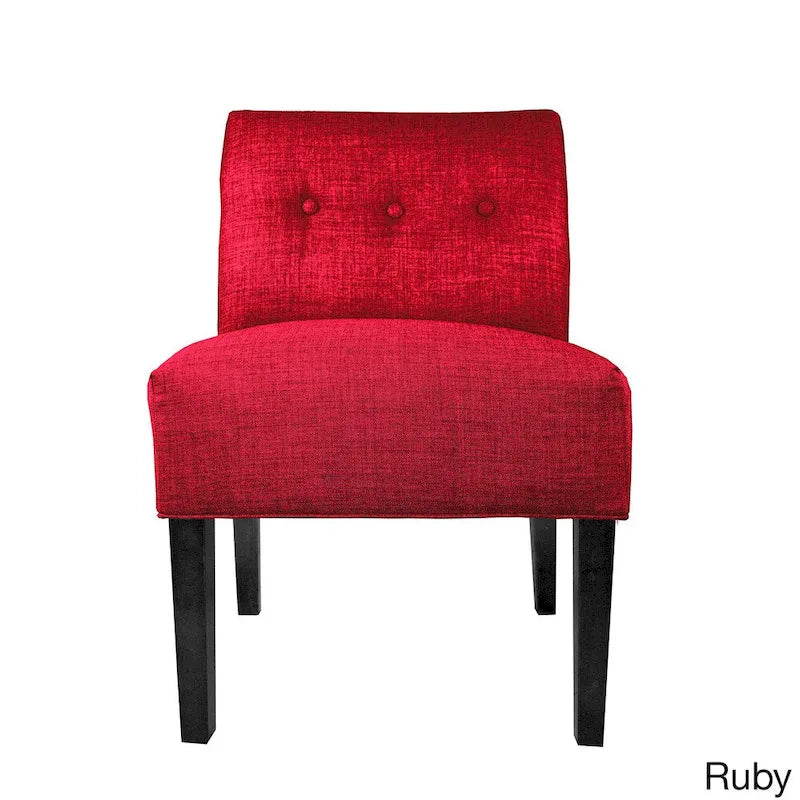 Fauteuil d'appoint capitonné avec pieds en bois massif multicolore