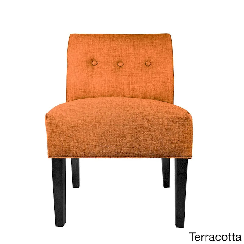 Fauteuil d'appoint capitonné avec pieds en bois massif multicolore