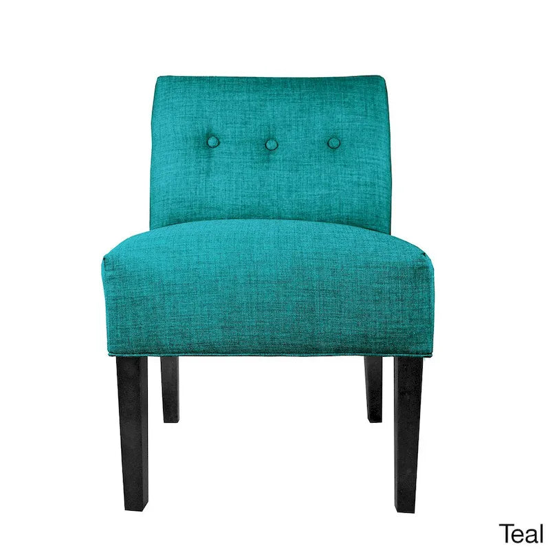 Fauteuil d'appoint capitonné avec pieds en bois massif multicolore