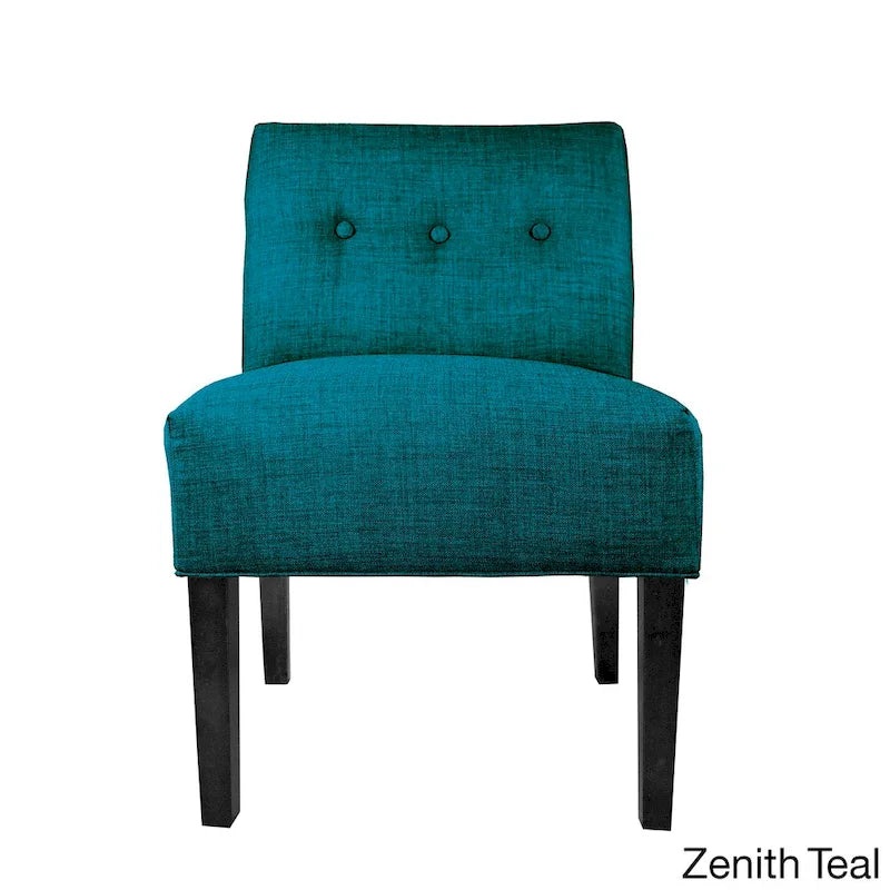 Fauteuil d'appoint capitonné avec pieds en bois massif multicolore