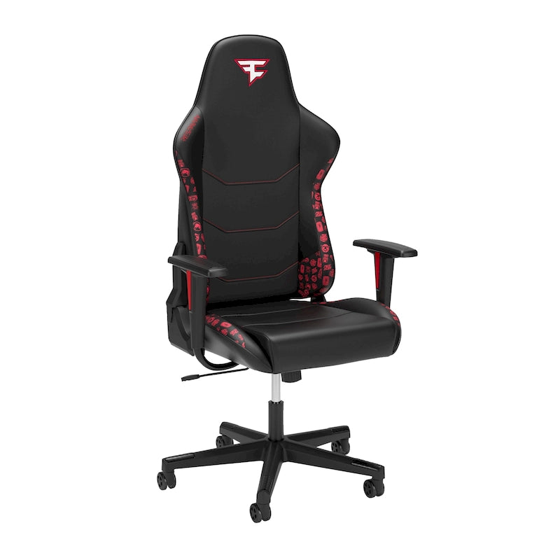 Fauteuil de jeu ergonomique de style course à dossier haut avec support lombaire