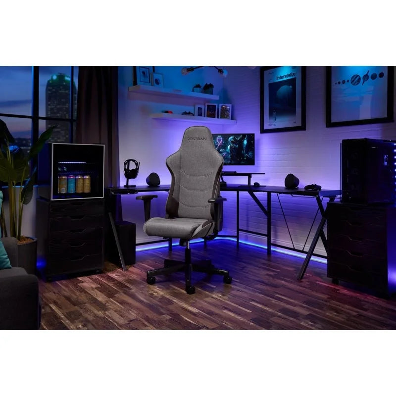 Fauteuil de jeu ergonomique de style course à dossier haut avec support lombaire