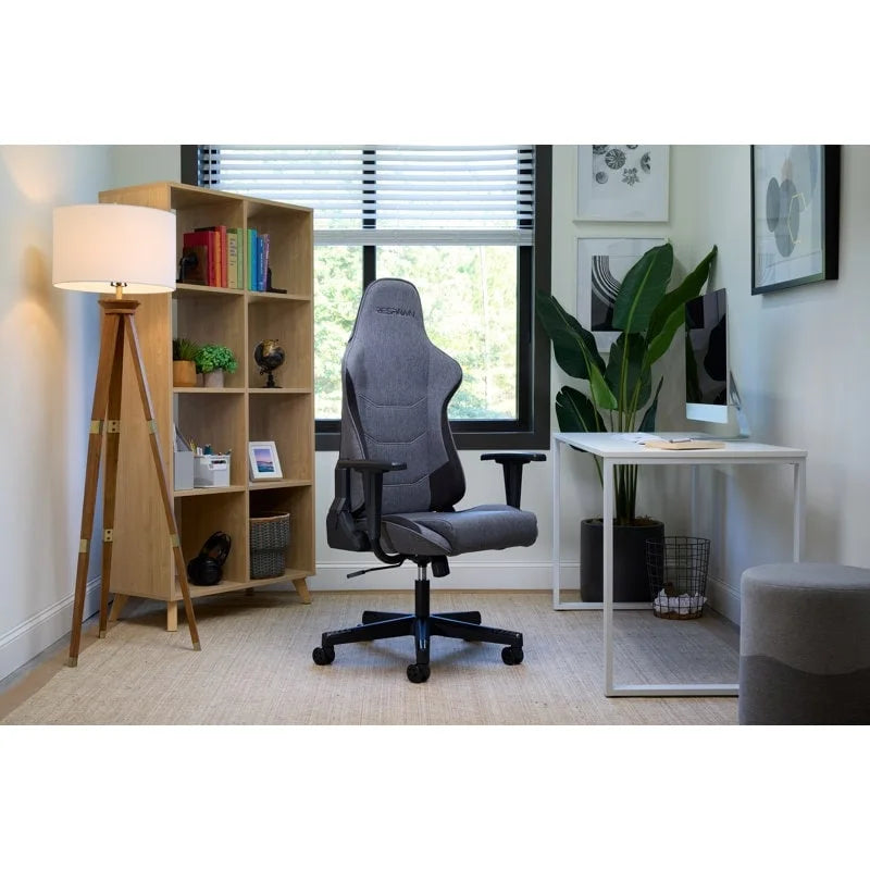 Fauteuil de jeu ergonomique de style course à dossier haut avec support lombaire