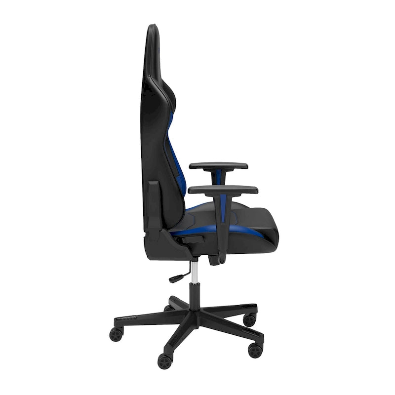 Fauteuil de jeu ergonomique de style course à dossier haut avec support lombaire