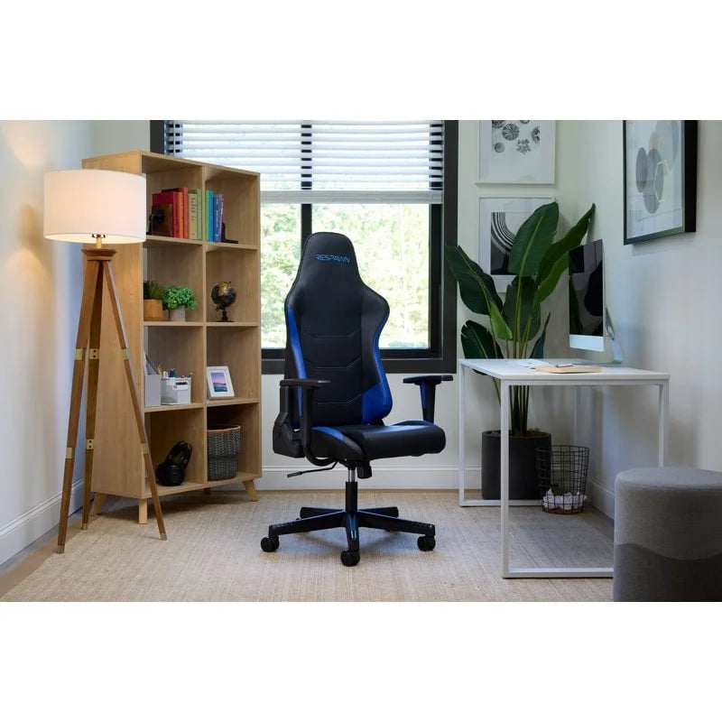 Fauteuil de jeu ergonomique de style course à dossier haut avec support lombaire