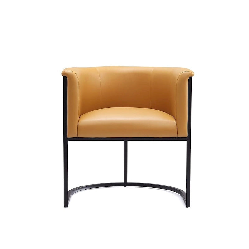 Chaise de salle à manger en similicuir avec cadre métallique incurvé