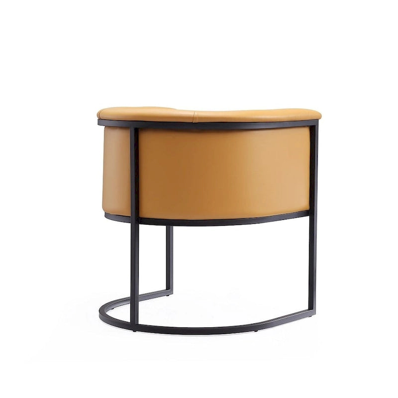 Chaise de salle à manger en similicuir avec cadre métallique incurvé