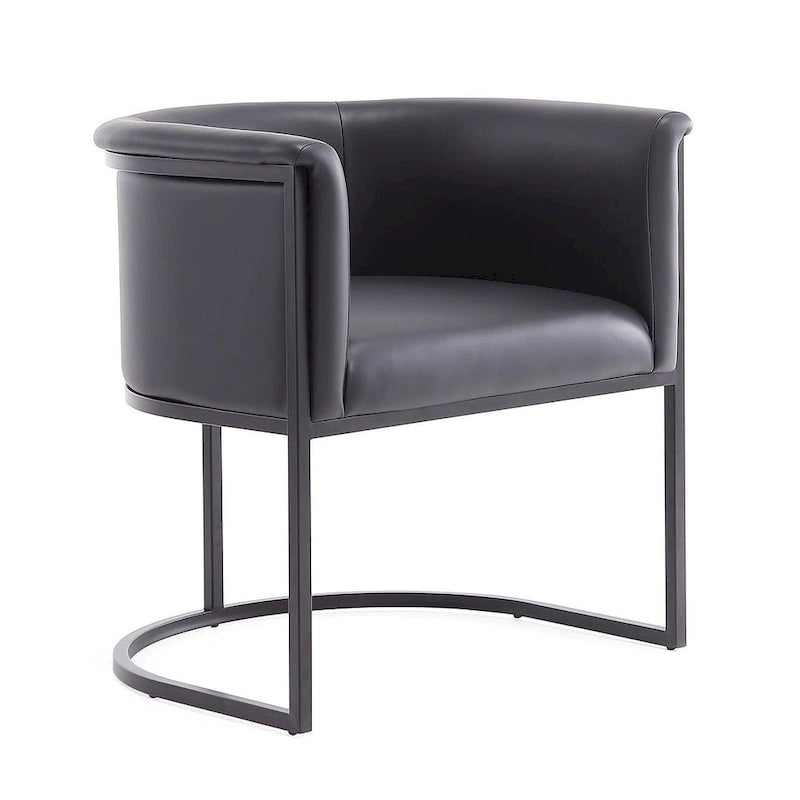 Chaise de salle à manger en similicuir avec cadre métallique incurvé