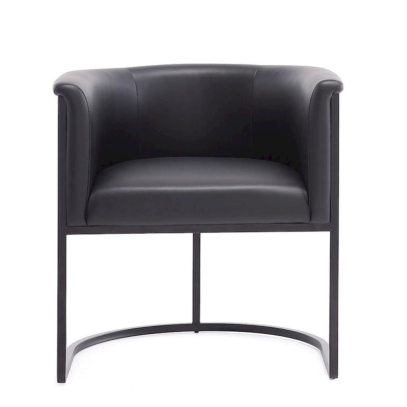 Chaise de salle à manger en similicuir avec cadre métallique incurvé