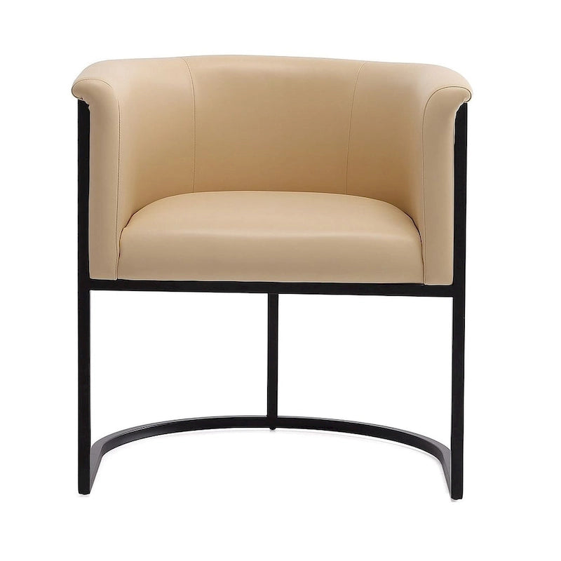 Chaise de salle à manger en similicuir avec cadre métallique incurvé