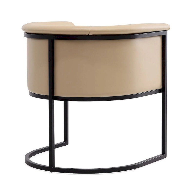 Chaise de salle à manger en similicuir avec cadre métallique incurvé
