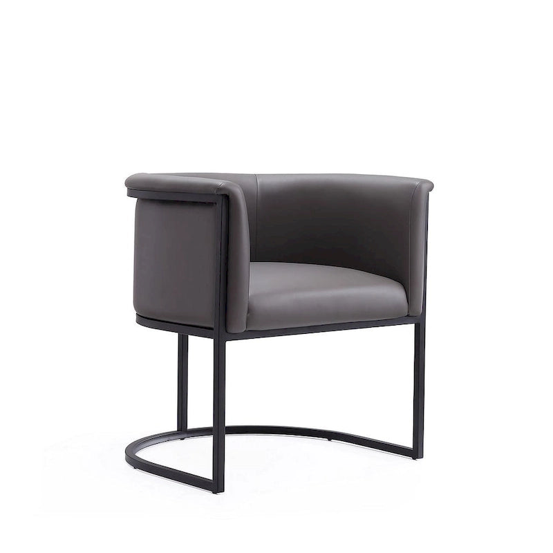 Chaise de salle à manger en similicuir avec cadre métallique incurvé