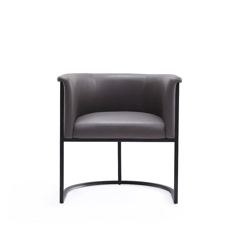 Chaise de salle à manger en similicuir avec cadre métallique incurvé