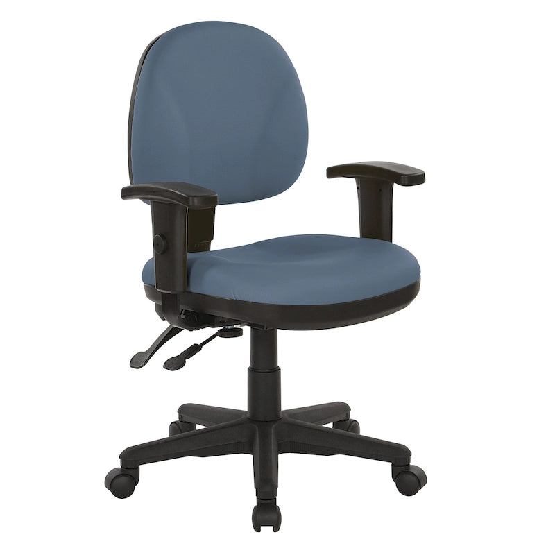 Chaise de bureau ergonomique rembourrée avec soutien lombaire et accoudoirs réglables