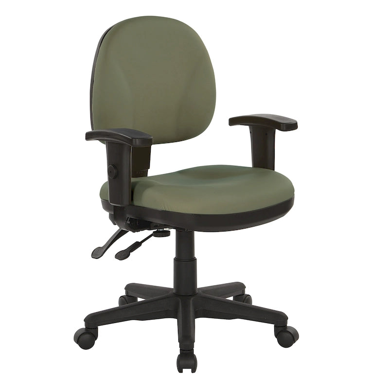 Chaise de bureau ergonomique rembourrée avec soutien lombaire et accoudoirs réglables