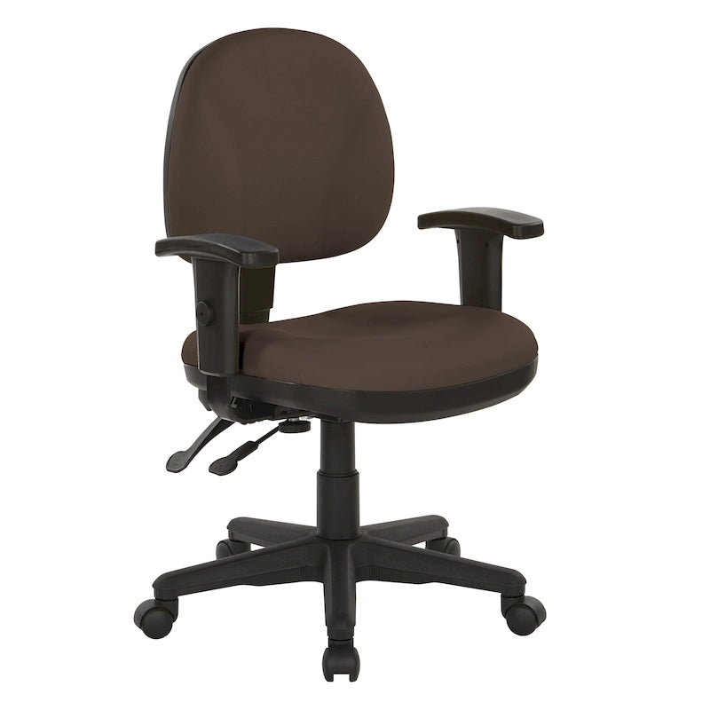 Chaise de bureau ergonomique rembourrée avec soutien lombaire et accoudoirs réglables