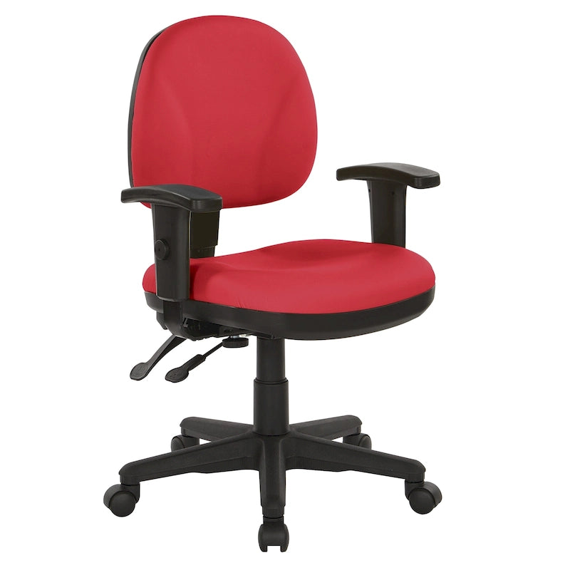 Chaise de bureau ergonomique rembourrée avec soutien lombaire et accoudoirs réglables