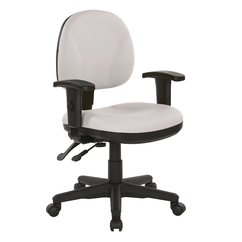 Chaise de bureau ergonomique rembourrée avec soutien lombaire et accoudoirs réglables