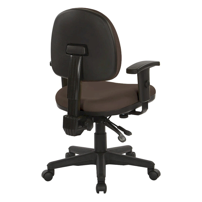 Chaise de bureau ergonomique rembourrée avec soutien lombaire et accoudoirs réglables