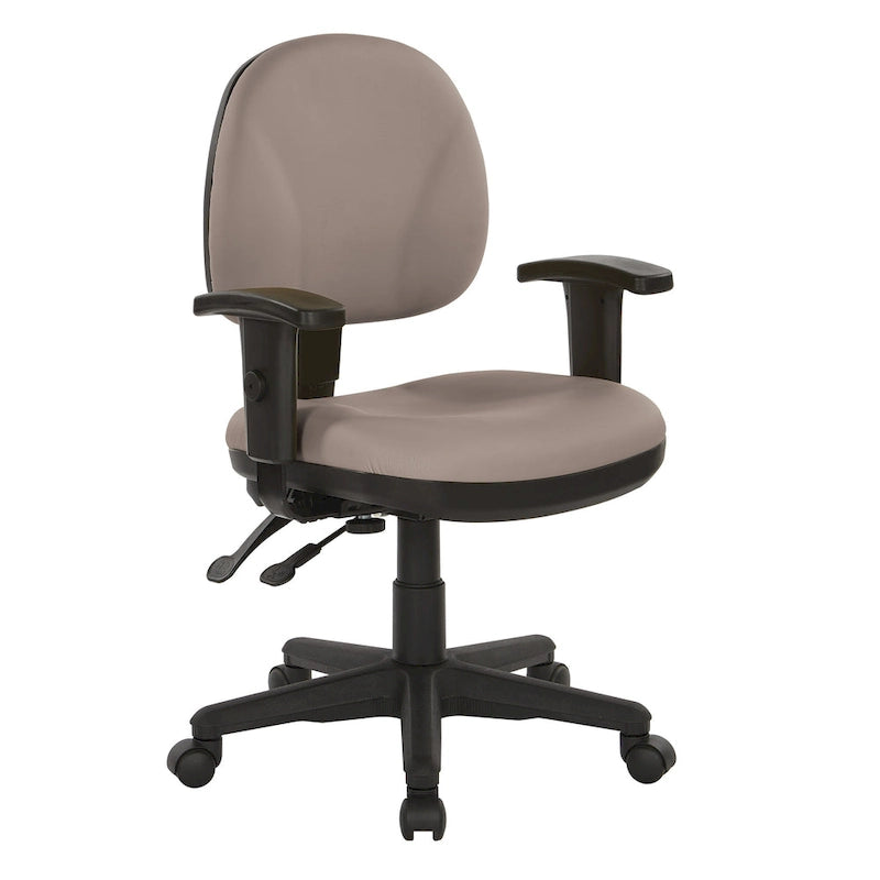 Chaise de bureau ergonomique rembourrée avec soutien lombaire et accoudoirs réglables