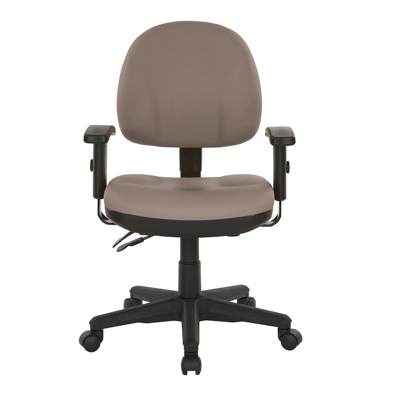 Chaise de bureau ergonomique rembourrée avec soutien lombaire et accoudoirs réglables