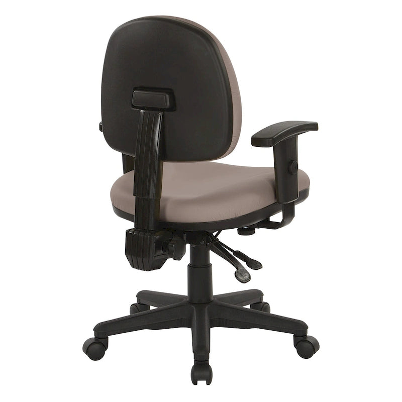 Chaise de bureau ergonomique rembourrée avec soutien lombaire et accoudoirs réglables