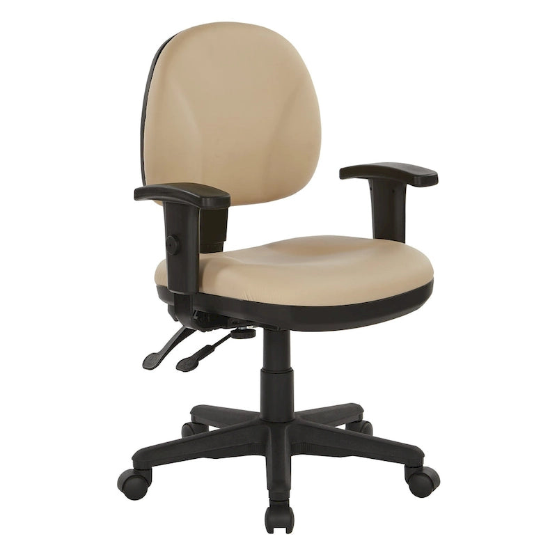 Chaise de bureau ergonomique rembourrée avec soutien lombaire et accoudoirs réglables