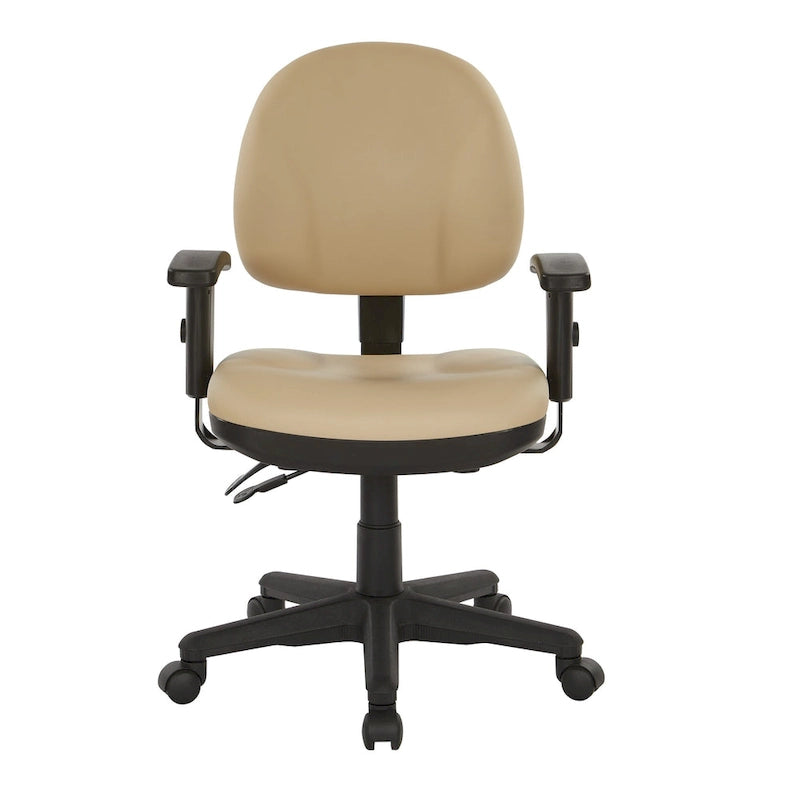 Chaise de bureau ergonomique rembourrée avec soutien lombaire et accoudoirs réglables