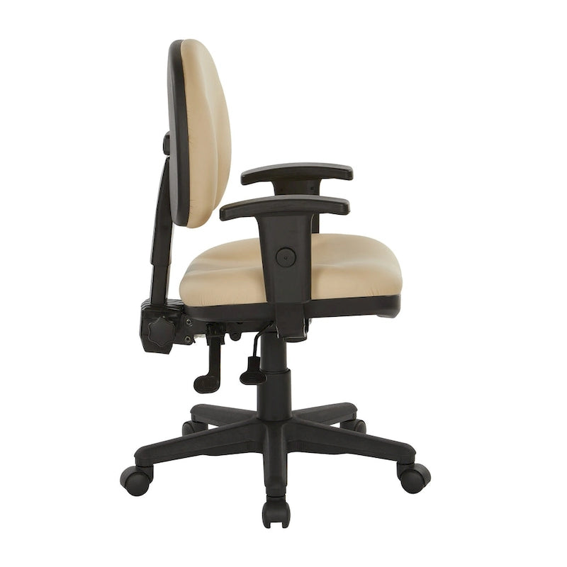 Chaise de bureau ergonomique rembourrée avec soutien lombaire et accoudoirs réglables