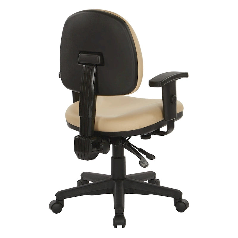 Chaise de bureau ergonomique rembourrée avec soutien lombaire et accoudoirs réglables