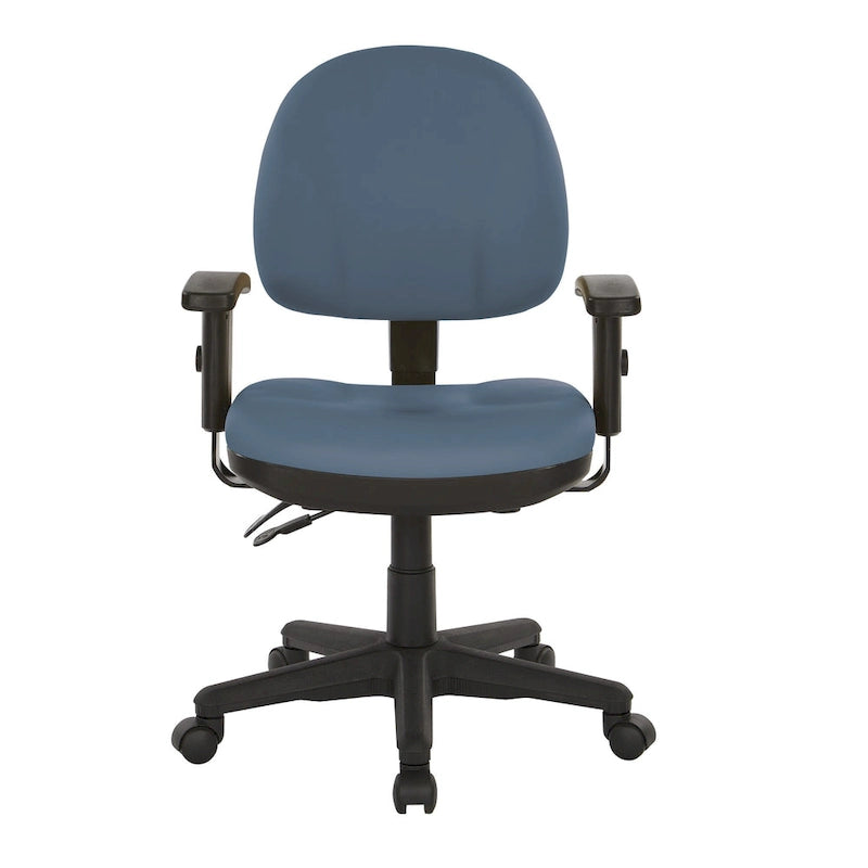 Chaise de bureau ergonomique rembourrée avec soutien lombaire et accoudoirs réglables