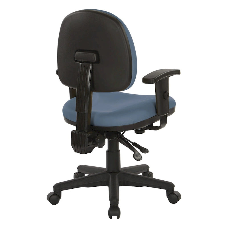 Chaise de bureau ergonomique rembourrée avec soutien lombaire et accoudoirs réglables