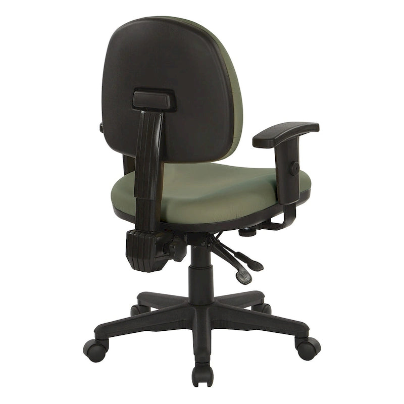 Chaise de bureau ergonomique rembourrée avec soutien lombaire et accoudoirs réglables