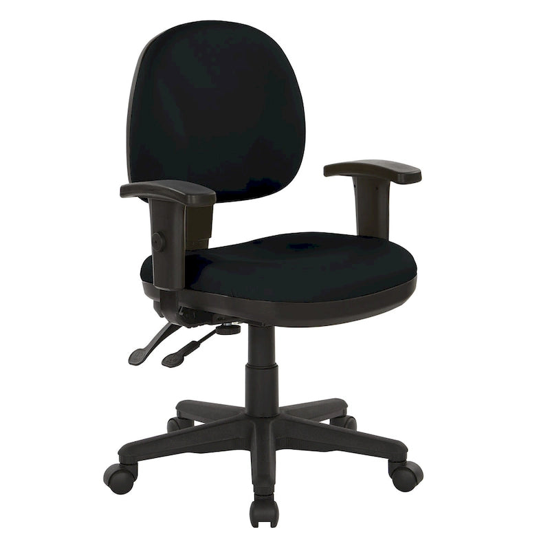 Chaise de bureau ergonomique rembourrée avec soutien lombaire et accoudoirs réglables