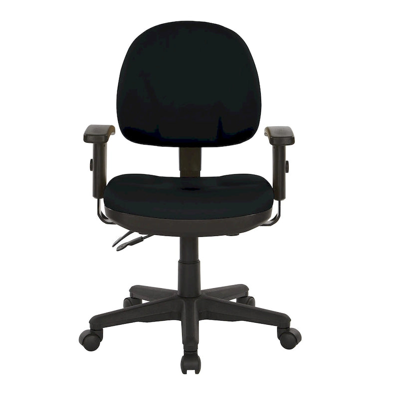 Chaise de bureau ergonomique rembourrée avec soutien lombaire et accoudoirs réglables