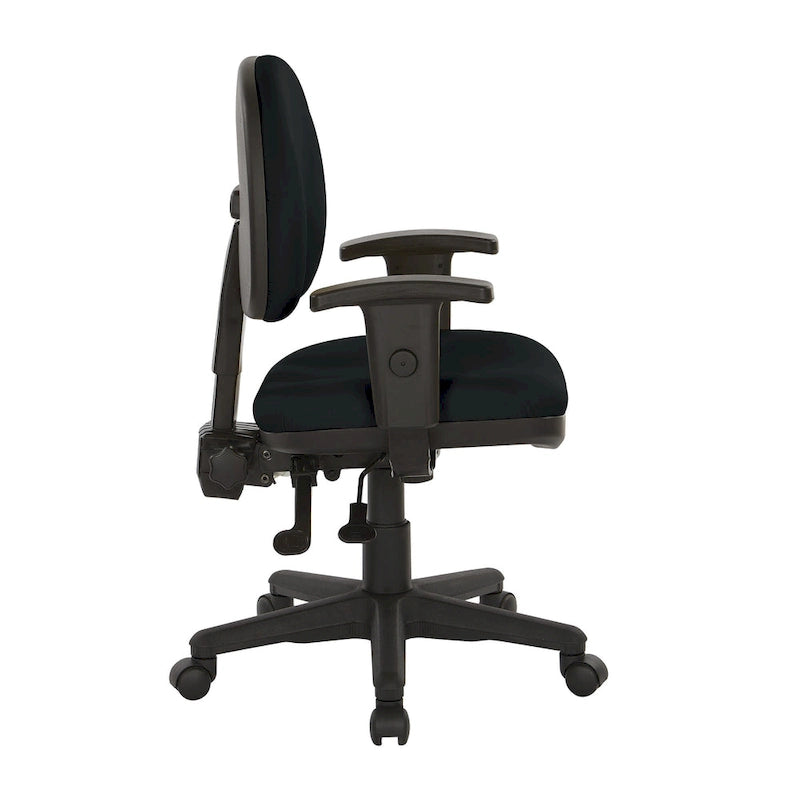 Chaise de bureau ergonomique rembourrée avec soutien lombaire et accoudoirs réglables