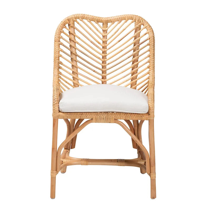 Chaise de salle à manger Arween en rotin naturel de style bohème moderne