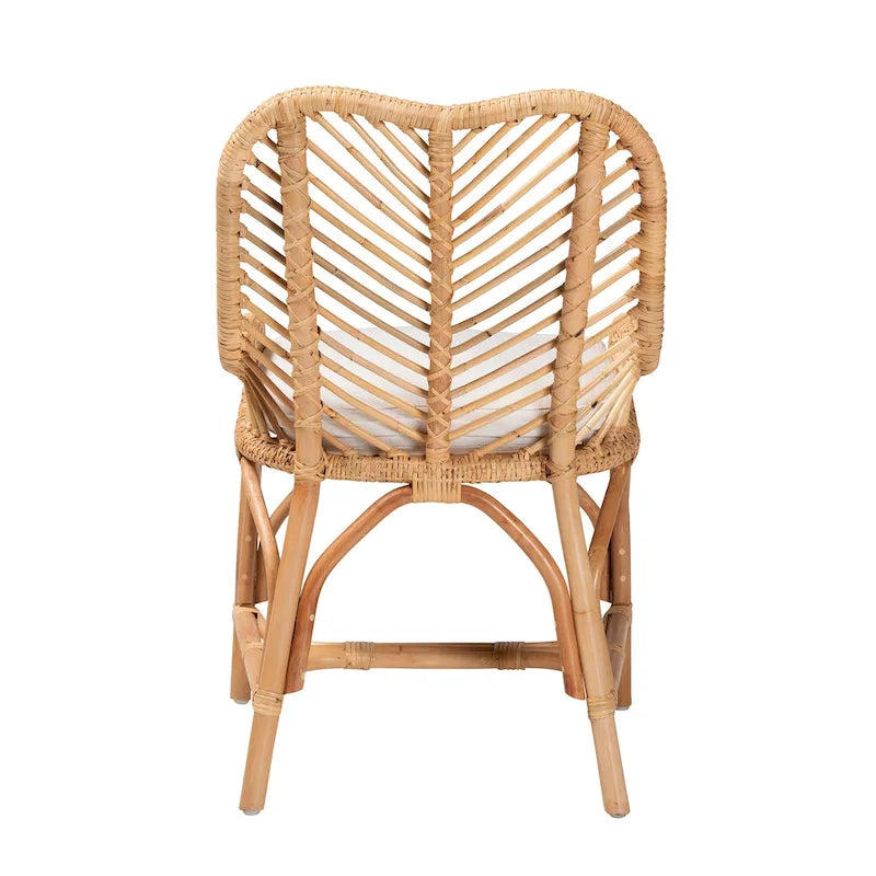 Chaise de salle à manger Arween en rotin naturel de style bohème moderne