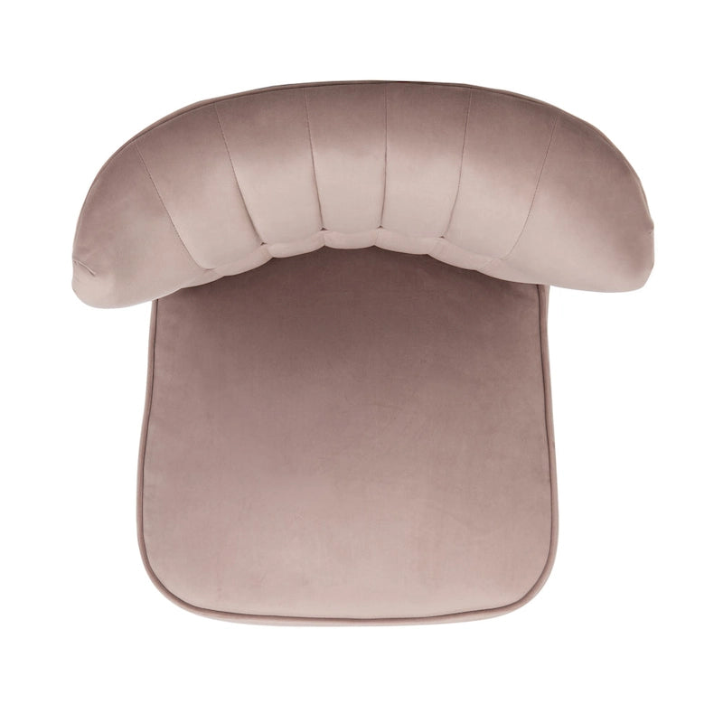 Fauteuil d'appoint capitonné en velours du milieu du siècle avec pieds en bois naturel