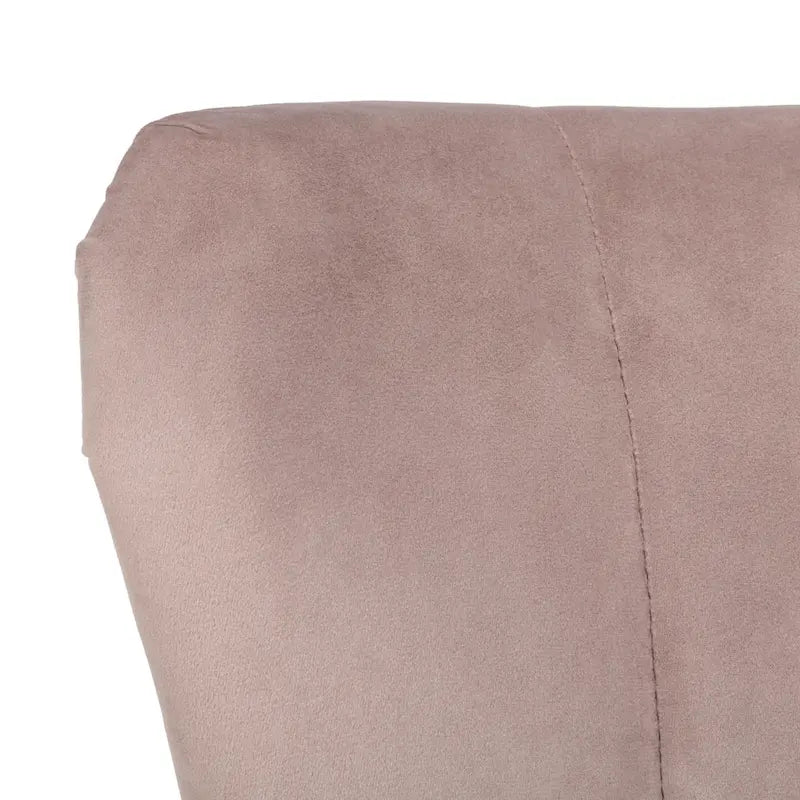 Fauteuil d'appoint capitonné en velours du milieu du siècle avec pieds en bois naturel